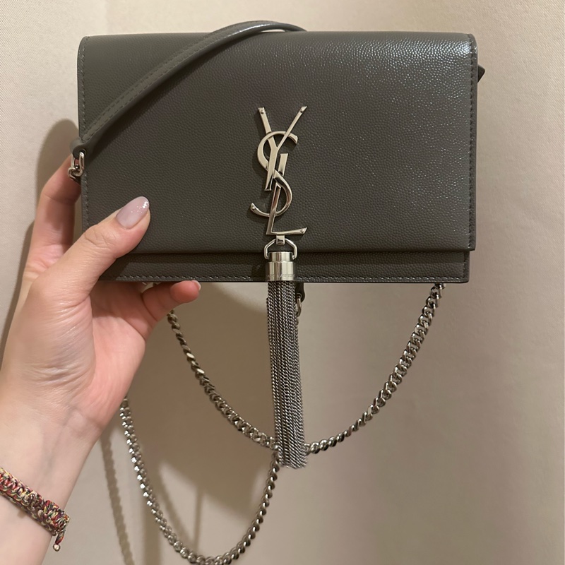 YSL KATE 女士單肩包（流蘇款款字母LOGO鱷魚壓紋）🖤-2