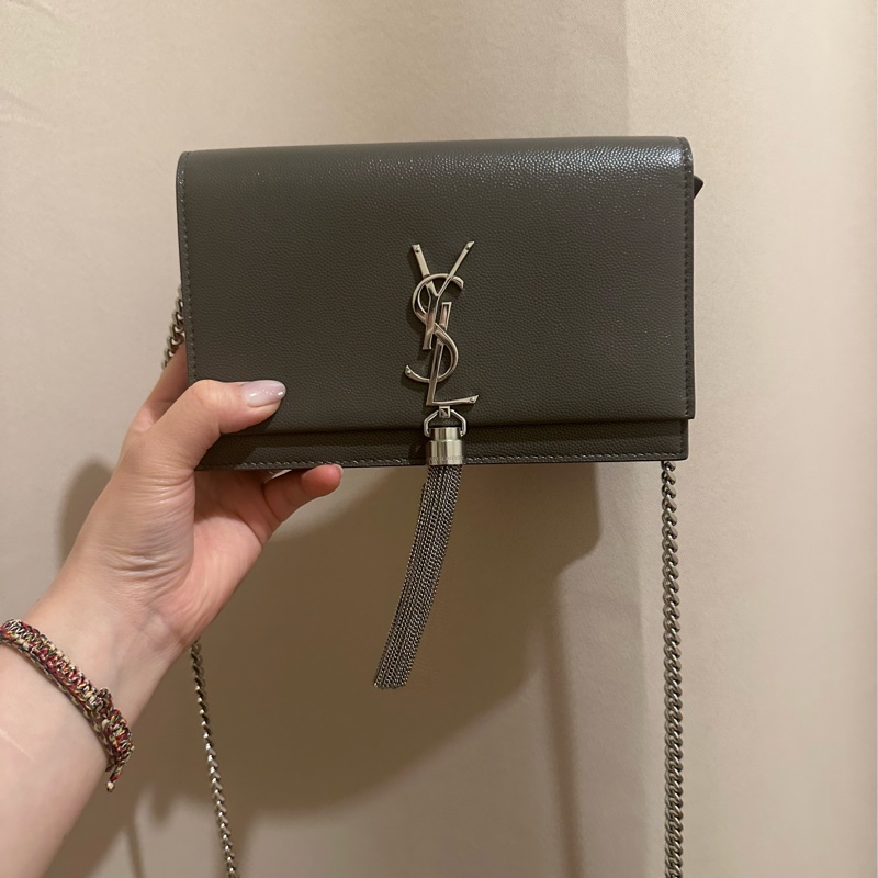 YSL KATE 女士單肩包（流蘇款款字母LOGO鱷魚壓紋）🖤-3