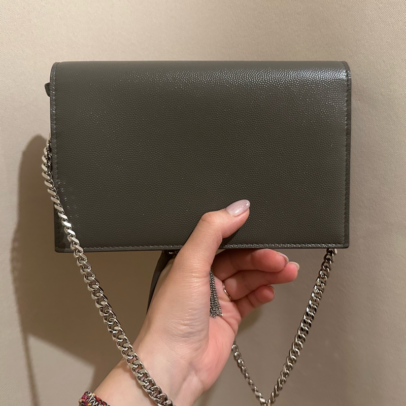YSL KATE 女士單肩包(流蘇款款字母LOGO鱷魚壓紋)🖤-14