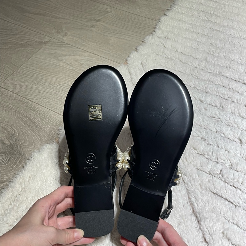 Chanel珍珠T字涼鞋 37.5-2