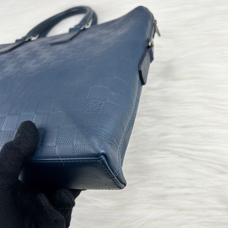 LV  棋盤格牛皮壓紋商務包 公事包  手提包  斜背包-8