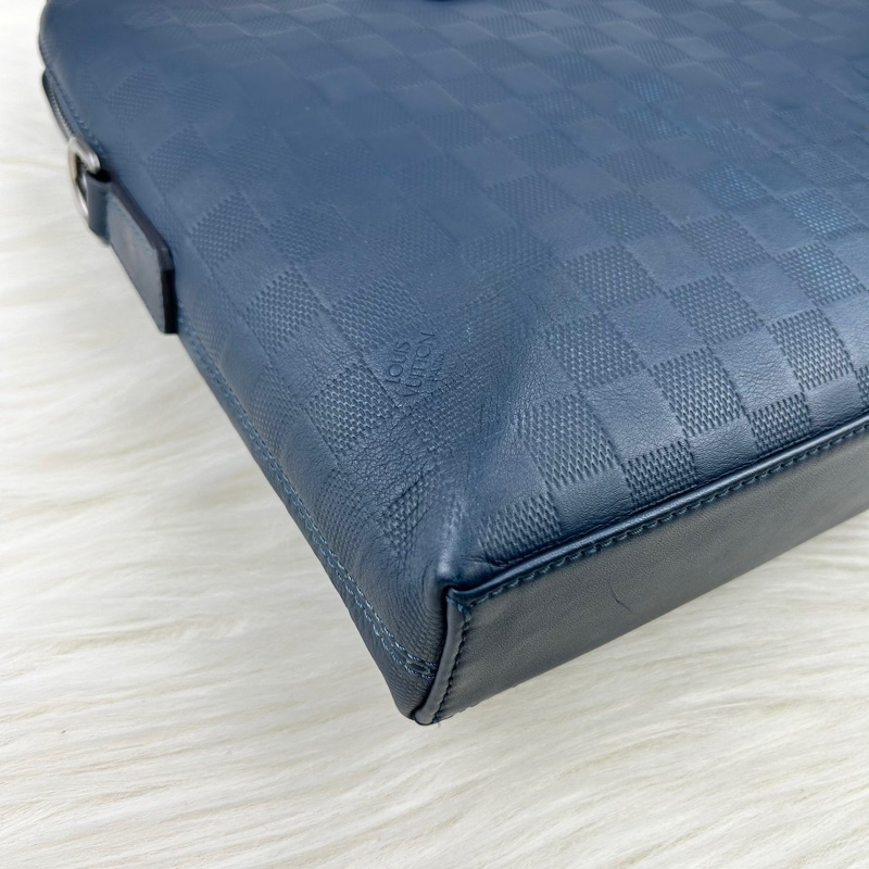 LV  棋盤格牛皮壓紋商務包 公事包  手提包  斜背包-9