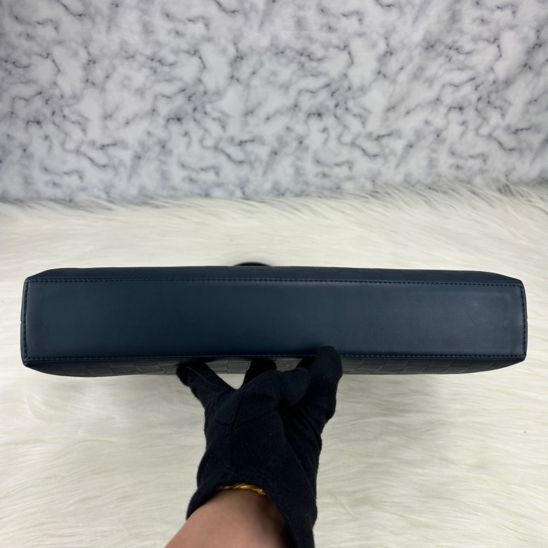 LV  棋盤格牛皮壓紋商務包 公事包  手提包  斜背包-18