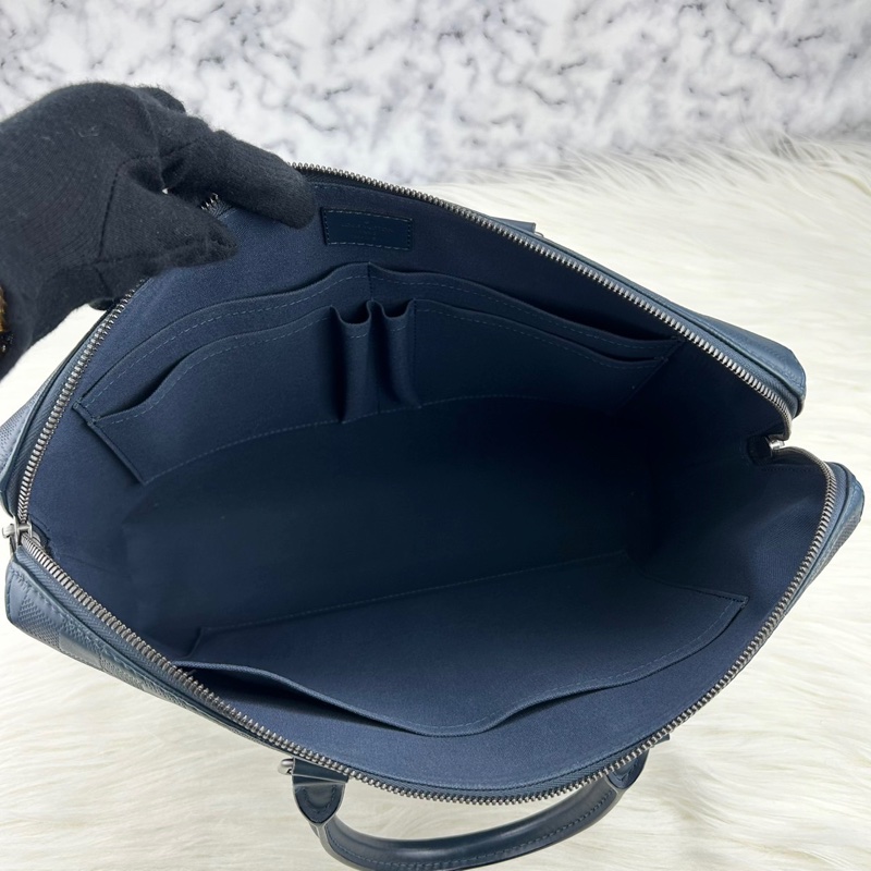 LV  棋盤格牛皮壓紋商務包 公事包  手提包  斜背包-19