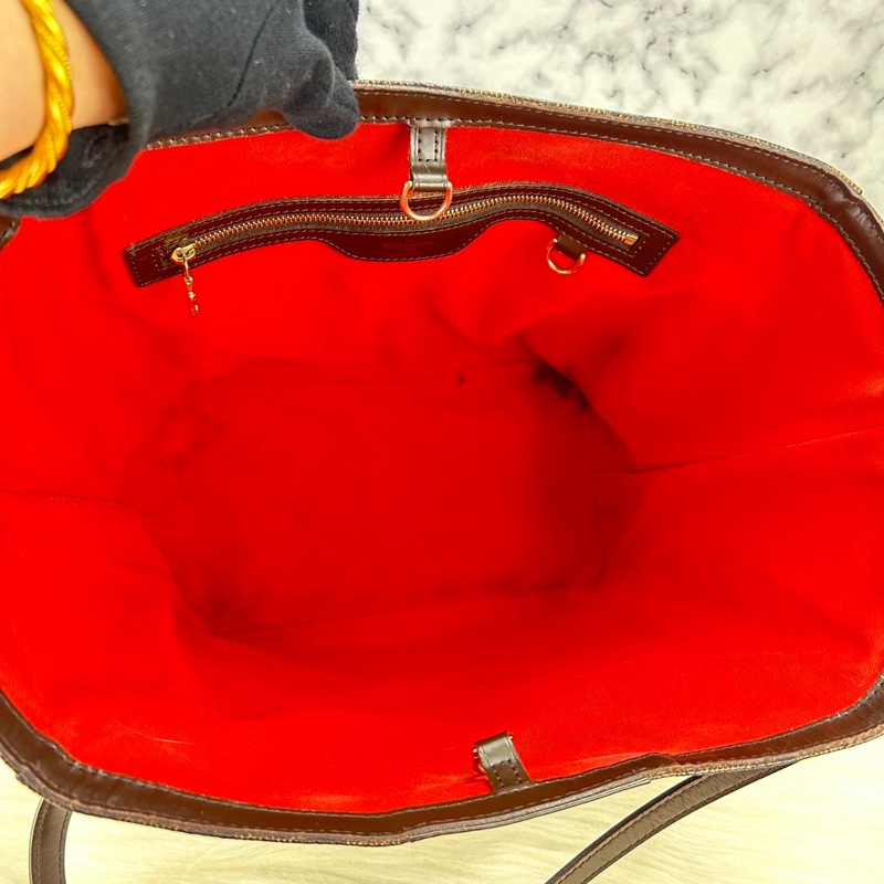 LV N41108經典Cabas Rivington Damier帆布肩背托特包-31