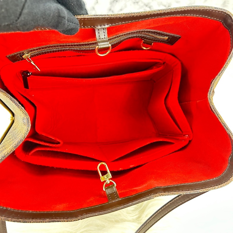 LV N41108經典Cabas Rivington Damier帆布肩背托特包-34