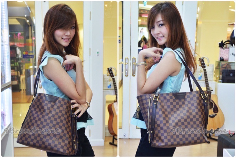 LV N41108經典Cabas Rivington Damier帆布肩背托特包-35