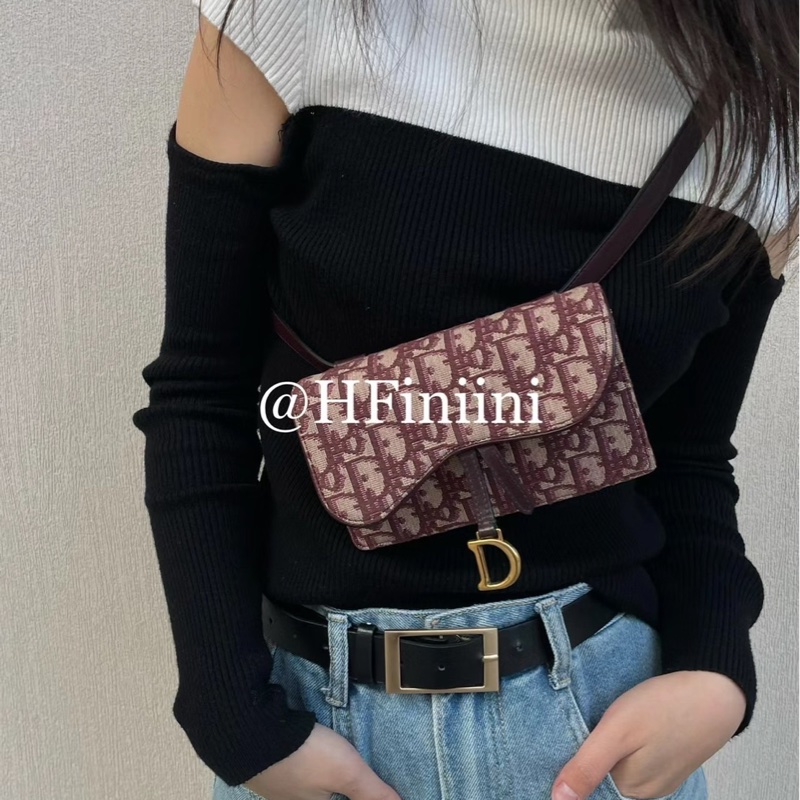Dior S5619CTZQ_M974 酒红色 SADDLE DIOR OBLIQUE腰包-1
