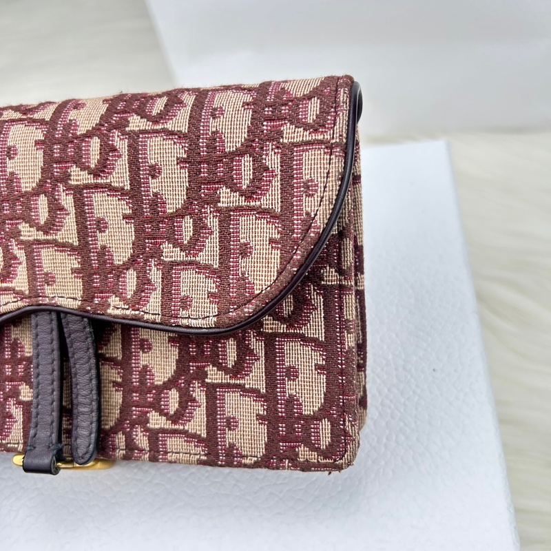 Dior S5619CTZQ_M974 酒红色 SADDLE DIOR OBLIQUE腰包-9
