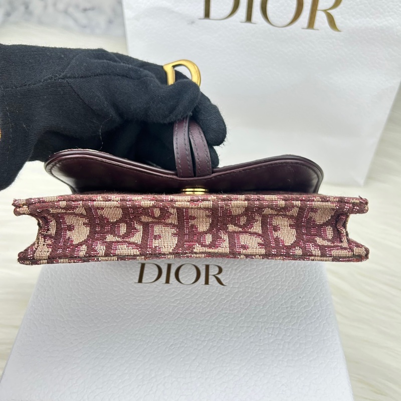 Dior S5619CTZQ_M974 酒红色 SADDLE DIOR OBLIQUE腰包-18