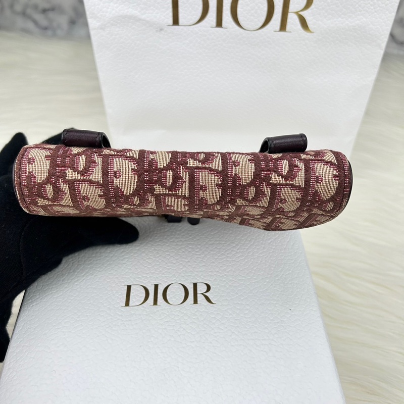Dior S5619CTZQ_M974 酒红色 SADDLE DIOR OBLIQUE腰包-20