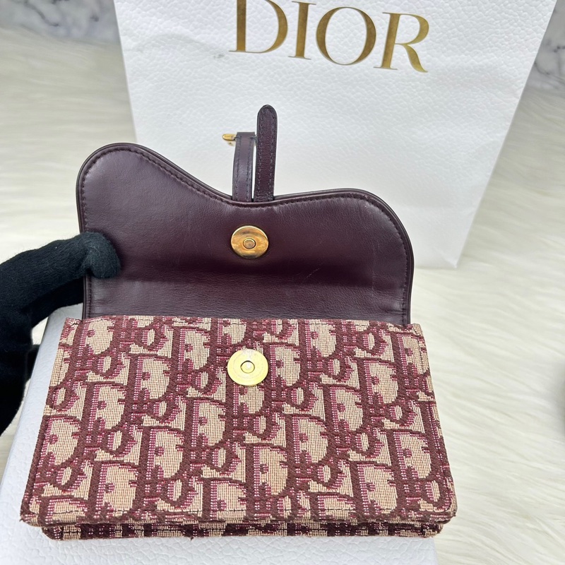Dior S5619CTZQ_M974 酒红色 SADDLE DIOR OBLIQUE腰包-23