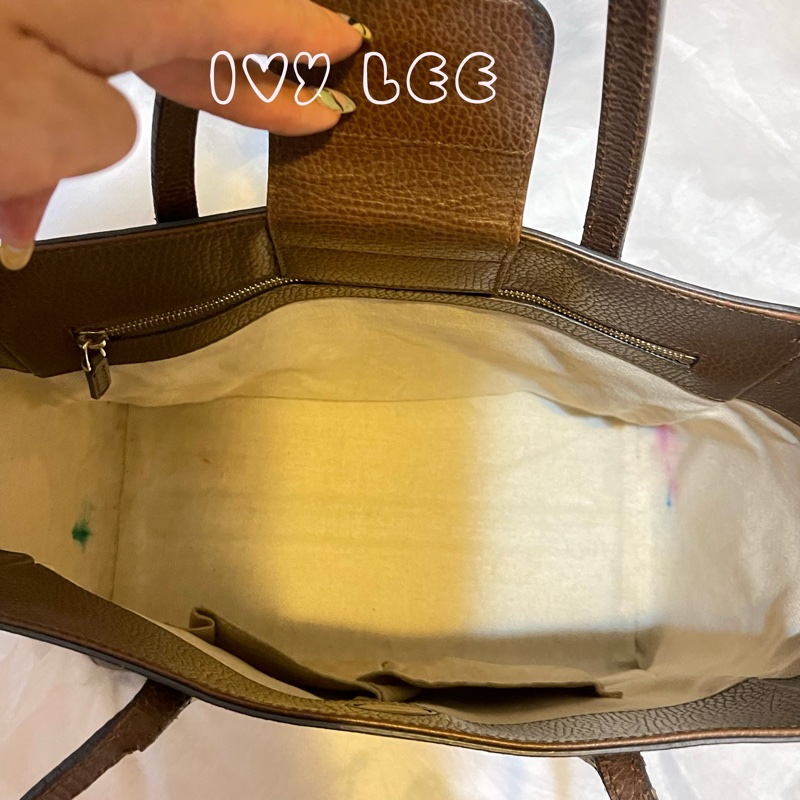 GUCCI 咖啡可可色 牛皮 Swing 托特包 手提包 354408 二手精品 正品-3