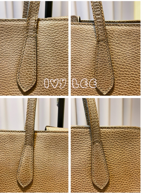 GUCCI 咖啡可可色 牛皮 Swing 托特包 手提包 354408 二手精品 正品-10