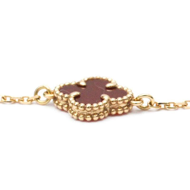 【日本直送】Van Cleef & Arpels Sweet Alhambra VCARN59K00 玫瑰金 (18K) 紅玉髓手鍊 玫瑰金-4