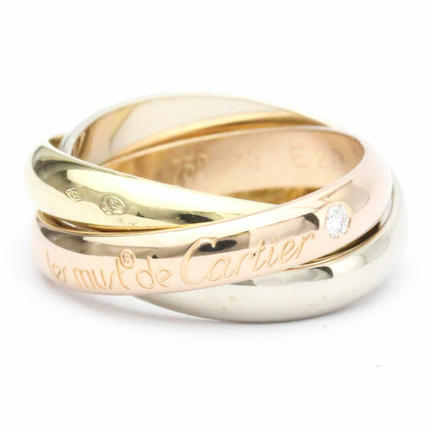 卡地亞 Trinity 玫瑰金 (18K)、白金 (18K)、黃金 (18K) 時尚鑽石戒指金