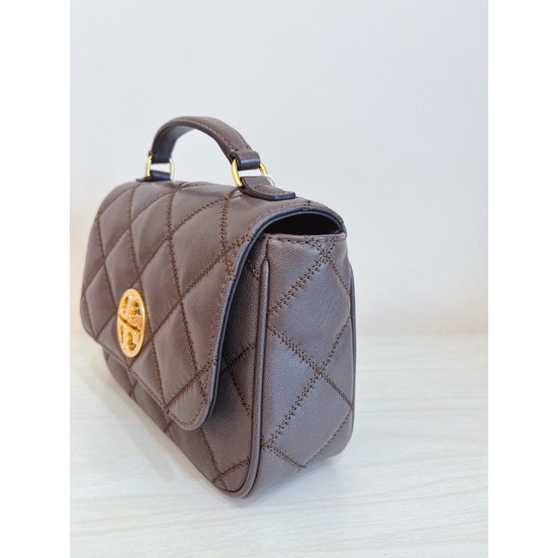 TORY BURCH WILLA 小方包 小胖包(手提/斜背)可可色-5