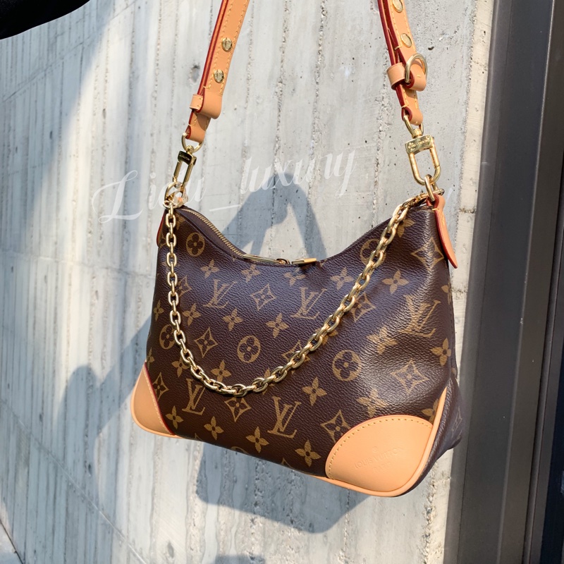 LV 路易威登 LOUIS VUITTON 字紋 BOULOGNE 牛角包 二用包 斜背包-3