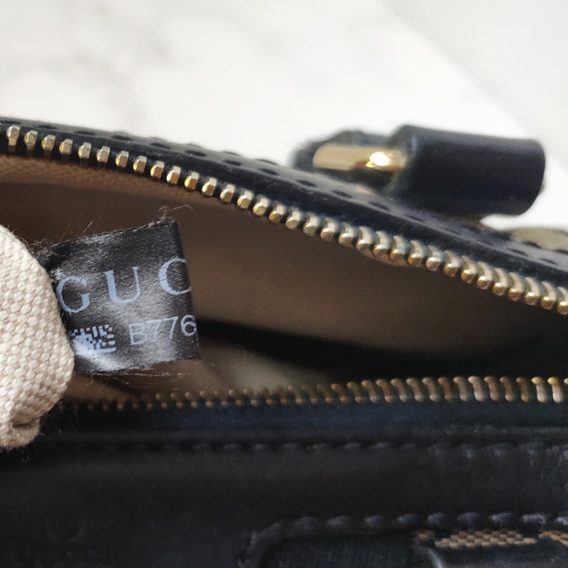 9成新正品gucci 經典Navy blue藍紅藍斜背波士頓包-4