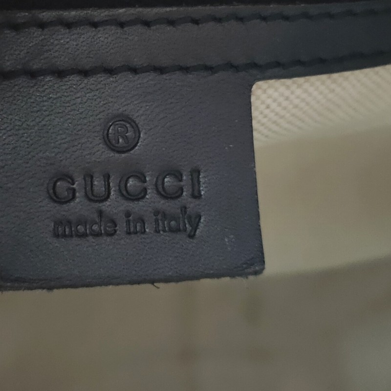 9成新正品gucci 經典Navy blue藍紅藍斜背波士頓包-16