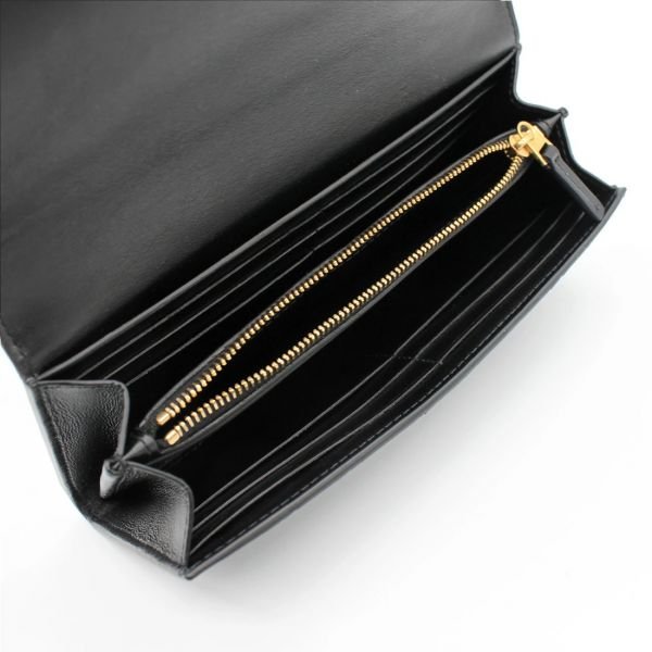 Bottega Veneta 666935 Flap 小羊皮編織翻蓋長夾 黑色-3