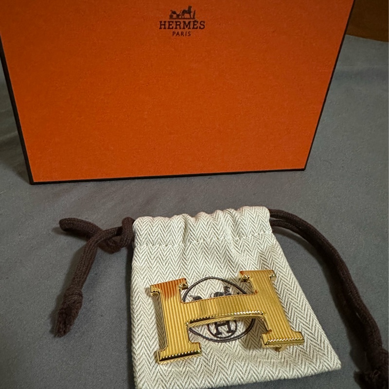 Hermes H STRIE皮帶釦&雙面皮腰帶32 MM-3