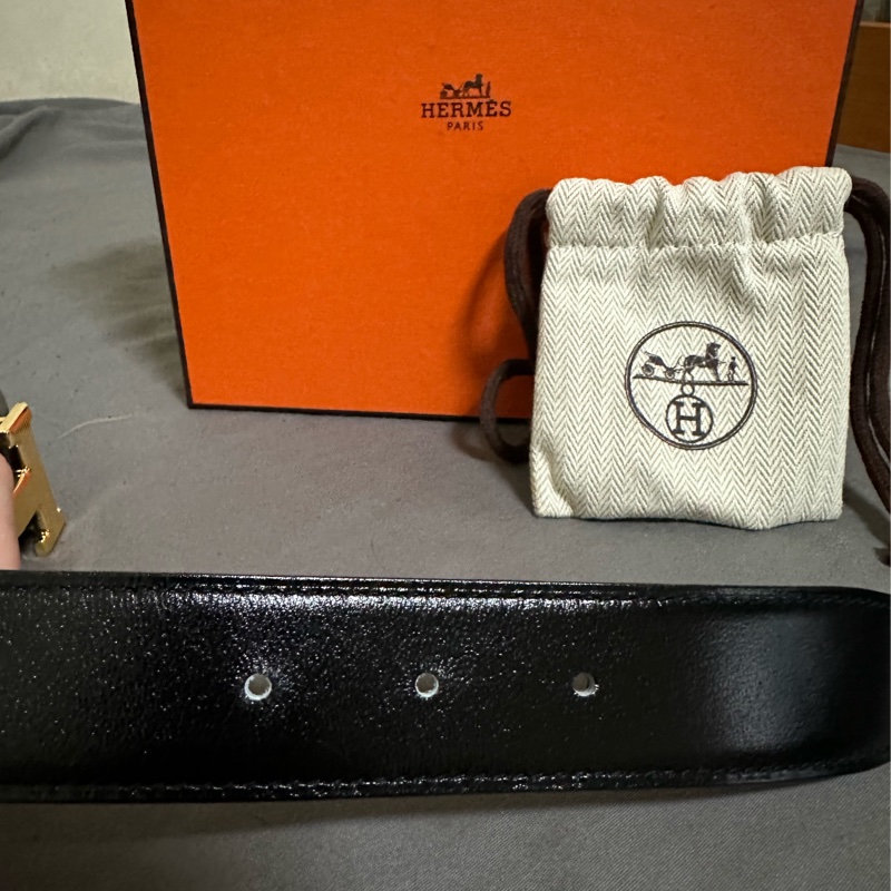 Hermes H STRIE皮帶釦&雙面皮腰帶32 MM-4