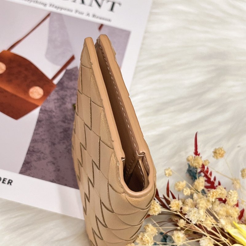 Bottega Veneta BV 駝色 全皮編織 零錢短夾/皮夾-2