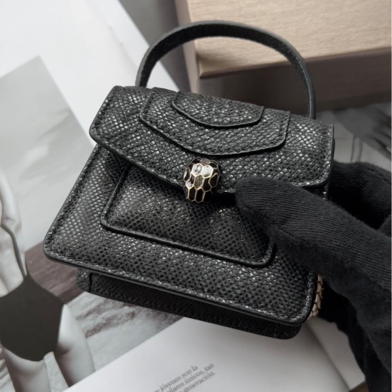 BVLGARI Serpenti Charm 寶格麗經典蛇首水蛇皮迷你包吊飾 掛飾 免運-6