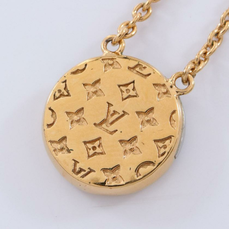 【日本直送】 中古LOUIS VUITTON[B]Collier L to V 項鍊 鍍金 金色 銀色-1
