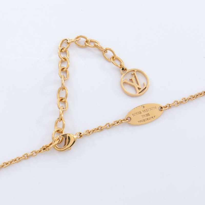 【日本直送】 中古LOUIS VUITTON[B]Collier L to V 項鍊 鍍金 金色 銀色-2