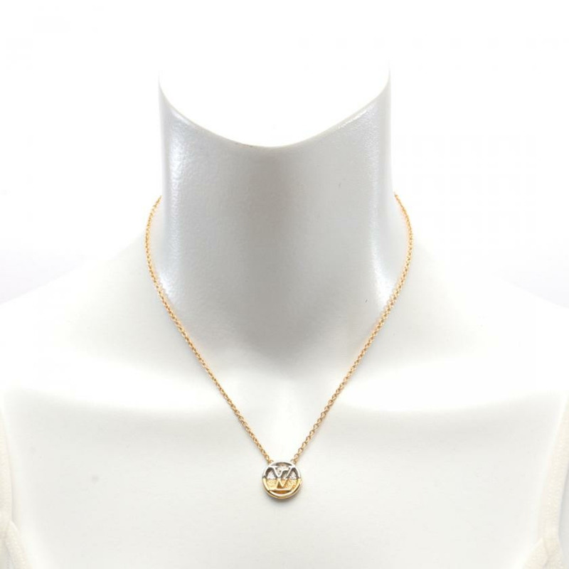 【日本直送】 中古LOUIS VUITTON[B]Collier L to V 項鍊 鍍金 金色 銀色-3