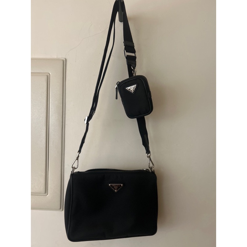 PRADA Nylon Cross-Body Hobo Bag 黑尼龍 三合一斜背包-4