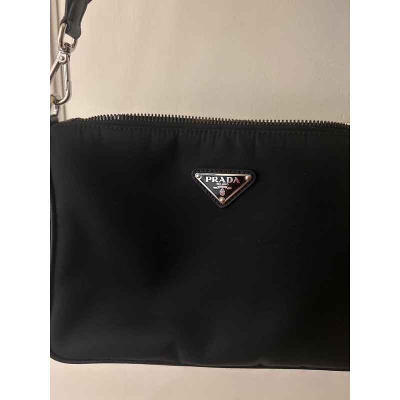 PRADA Nylon Cross-Body Hobo Bag 黑尼龍 三合一斜背包-7