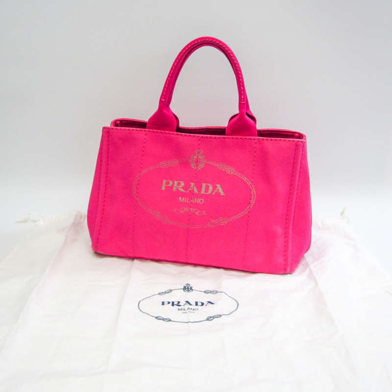 【日本直送】Prada Canapa 女士帆布托特包粉色-12