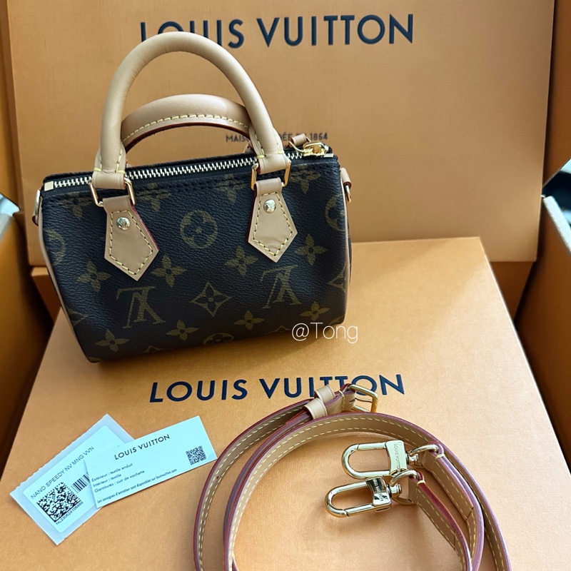 [全新現貨]LV Nano Speedy 老花款-1