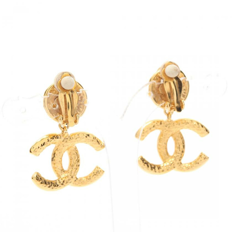 【日本直送】 中古CHANEL[B]雙C標誌 耳環 鍍金 金色 95A-1