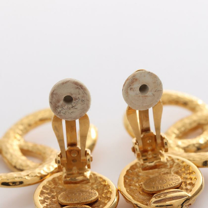 【日本直送】 中古CHANEL[B]雙C標誌 耳環 鍍金 金色 95A-4