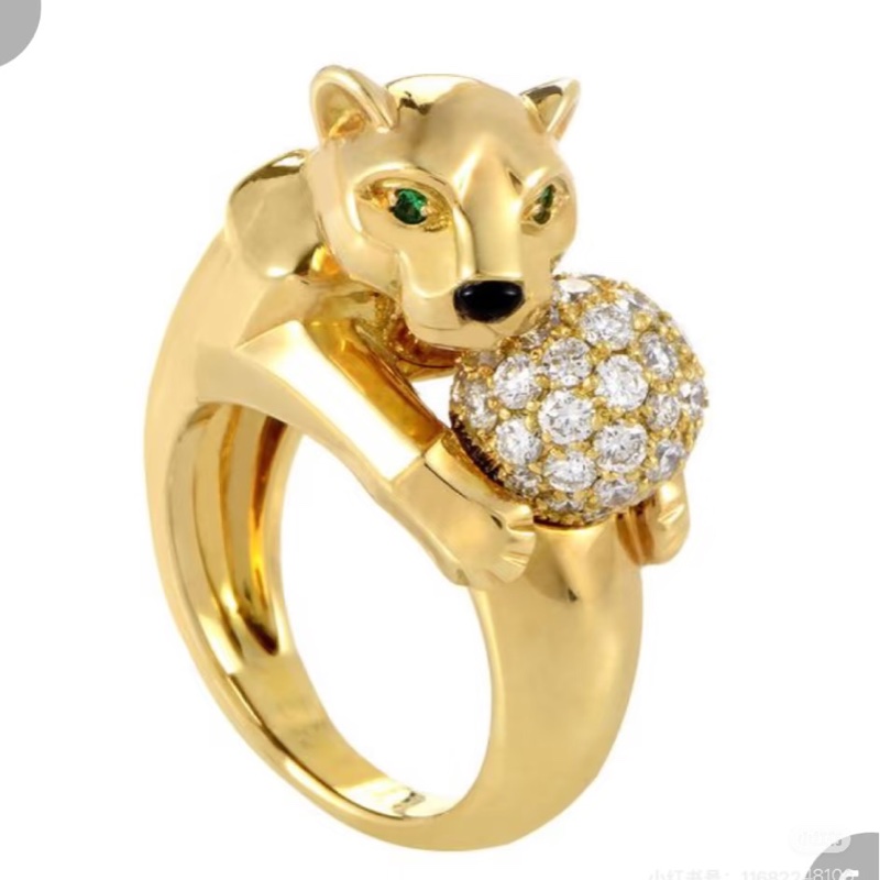 Cartier鑽豹戒指-美洲豹 🐆黃K滿鑽-關穎同款❤️‍🔥稀世珍寶-0