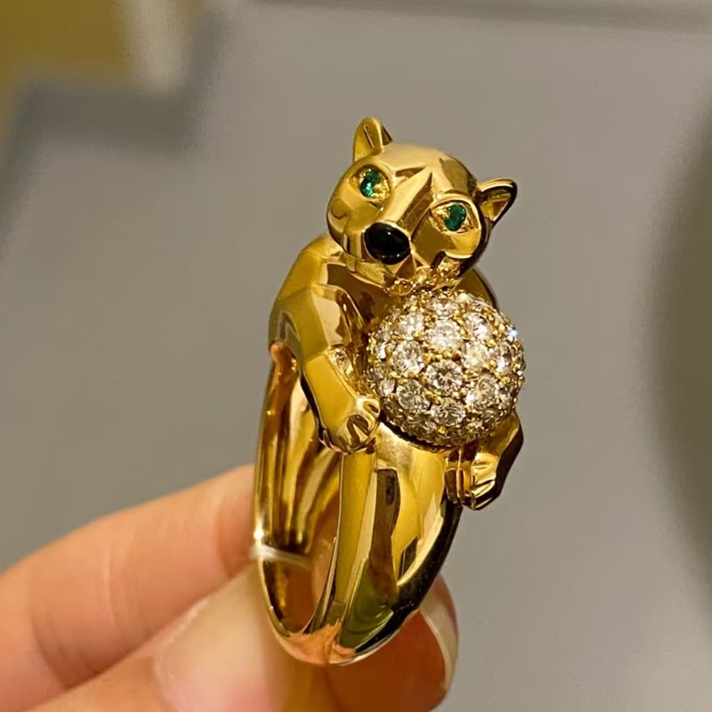 Cartier鑽豹戒指-美洲豹 🐆黃K滿鑽-關穎同款❤️‍🔥稀世珍寶-6
