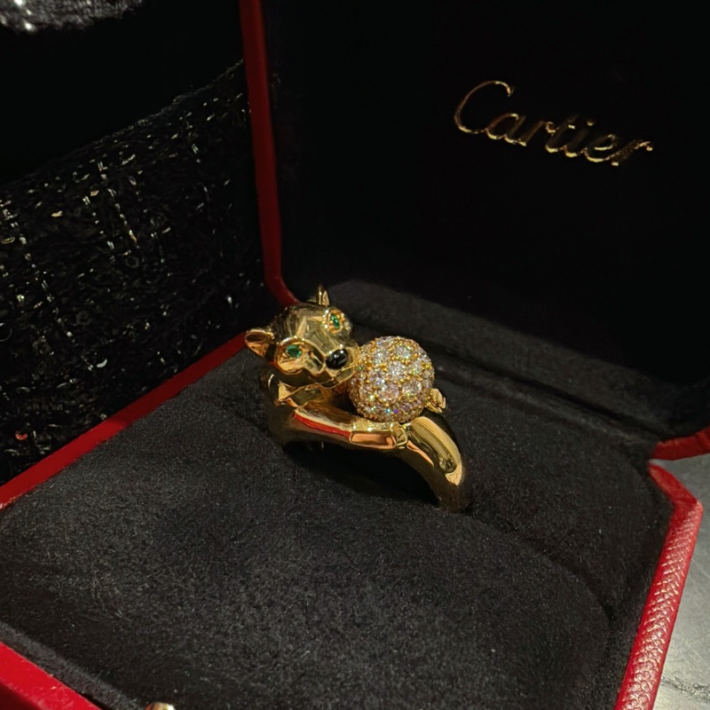 Cartier鑽豹戒指-美洲豹 🐆黃K滿鑽-關穎同款❤️‍🔥稀世珍寶-10
