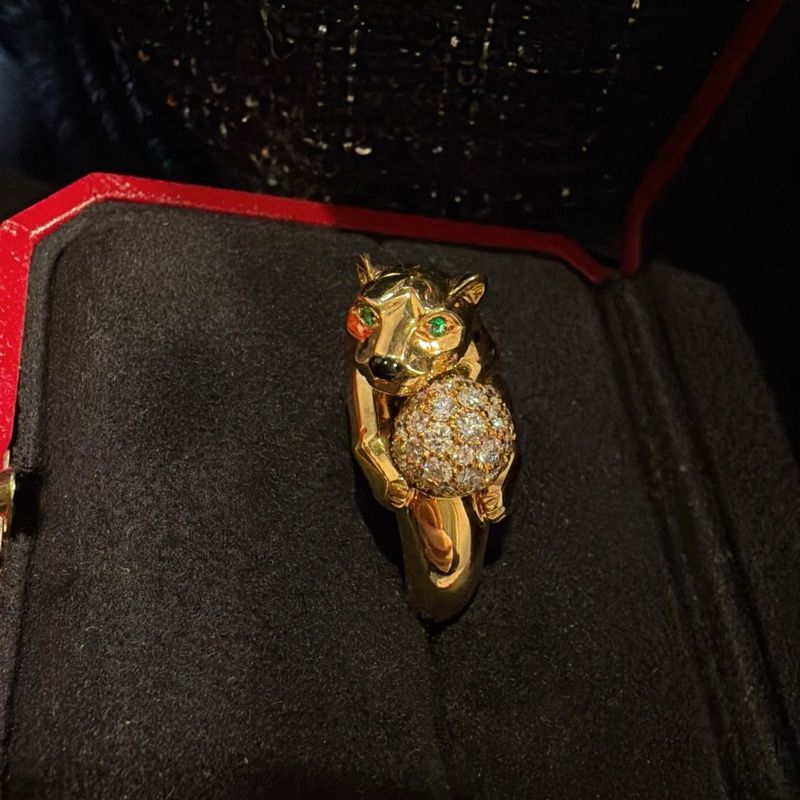 Cartier鑽豹戒指-美洲豹 🐆黃K滿鑽-關穎同款❤️‍🔥稀世珍寶-11