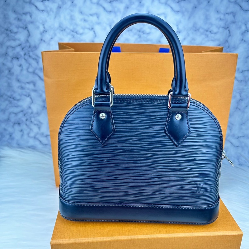 LV M40862 經典 EPI 水波紋ALMA BB手提/斜背艾瑪包(迷你-黑)-5