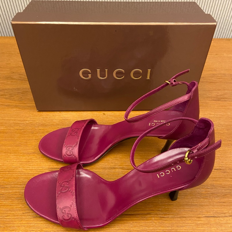 GUCCI雙G LOGO高跟鞋 / 紫羅蘭色-2