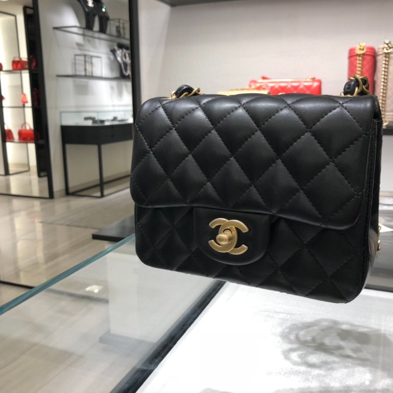 全新 CHANEL 小方胖 方胖子 限量款 霧金色金屬釦 17cm-1
