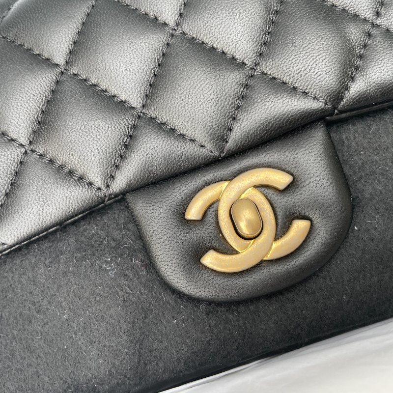 全新 CHANEL 小方胖 方胖子 限量款 霧金色金屬釦 17cm-3