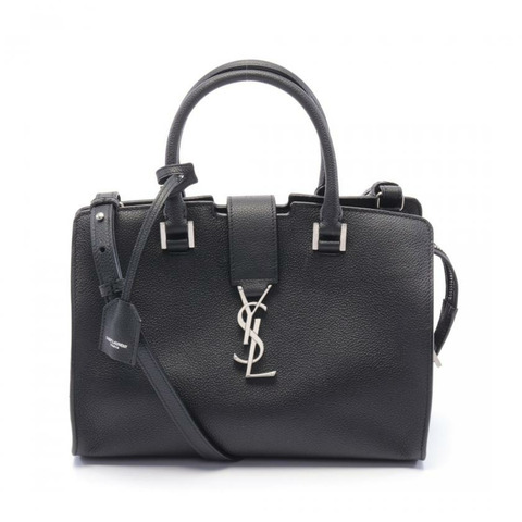 【日本直送】 中古SAINT LAURENT PARIS[AB]YSL Cabas 真皮手提包 黑色 兩用款