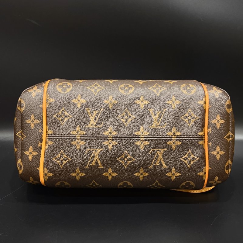 Louis Vuitton LV 老花字紋 小款 口袋天心包/側肩包/購物包-6