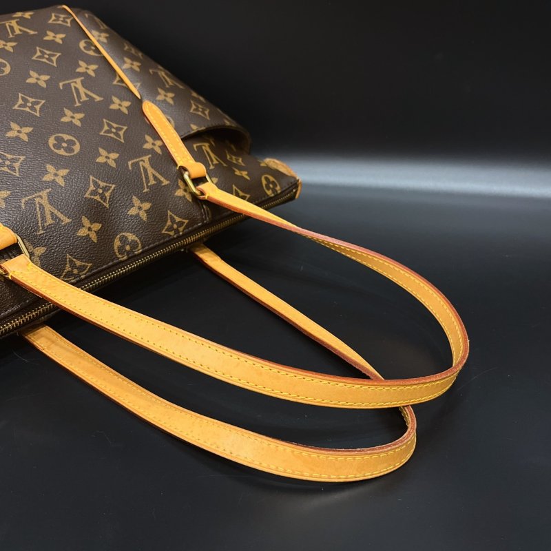 Louis Vuitton LV 老花字紋 小款 口袋天心包/側肩包/購物包-9