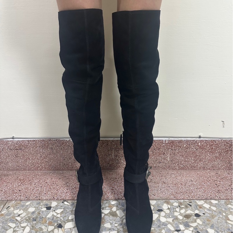 全新Gucci麂皮高筒靴/長筒靴/馬靴/過膝靴-0